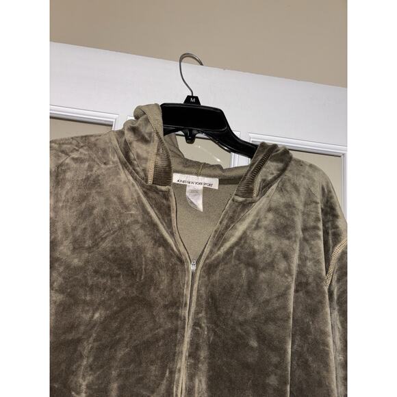 Jones New York Sport green velvet full zip hooded jacket long sleeve 3XL - Picture 2 of 4
